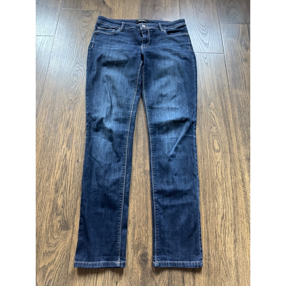 7 For All Mankind Kimmie Straight Leg Jeans Dark Wash Indigo Blue Denim